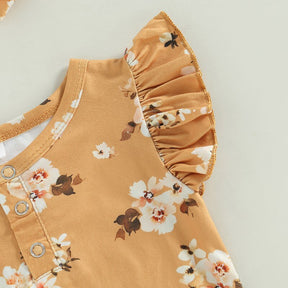 Conjunto Floral + Laço | 0-24 Meses