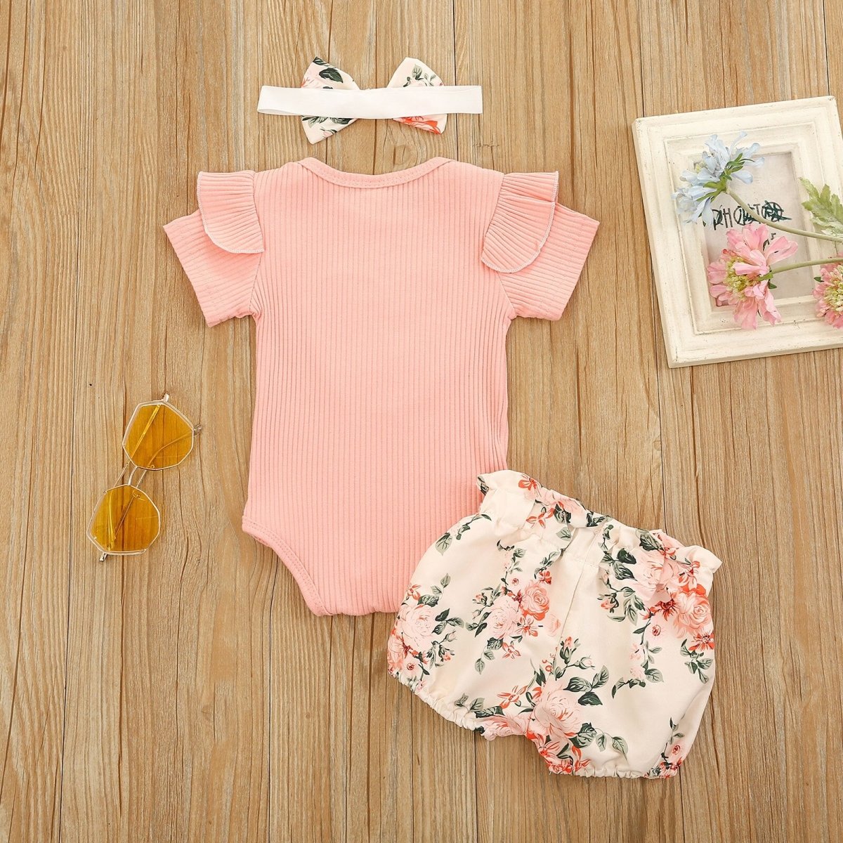 Conjunto Flores 3Pçs | 0-24 Meses