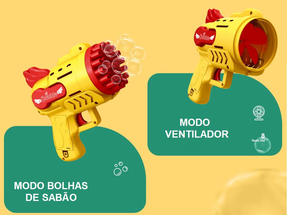 Pistola Lança Bolhas de Sabão Automática